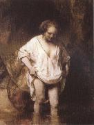 REMBRANDT Harmenszoon van Rijn Hendrickie Bathing in a Stream oil painting on canvas